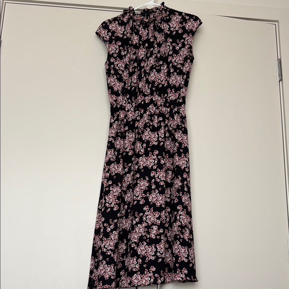Banana Republic Floral Black and Pink Dress